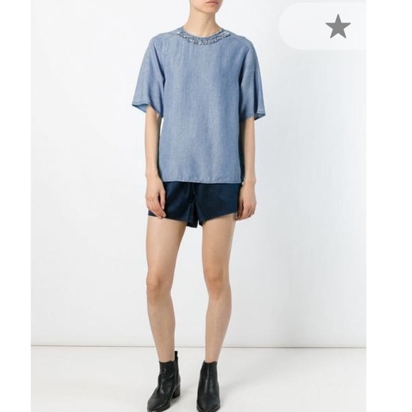 3.1 Phillip Lim  HOST PICK frayed denim top - Picture 2 of 8